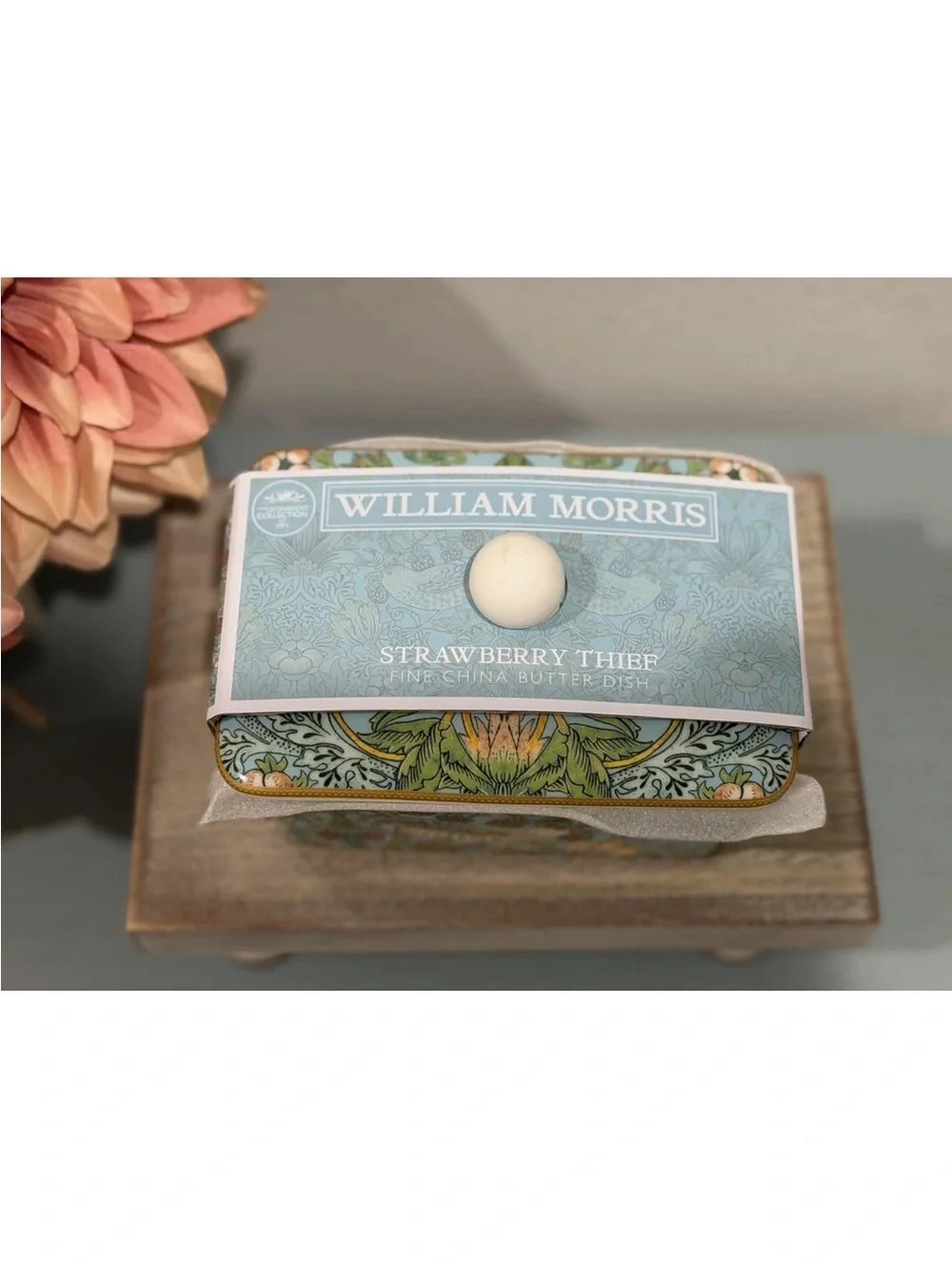 William Morris Strawberry Thief Fine China Butter Dish
